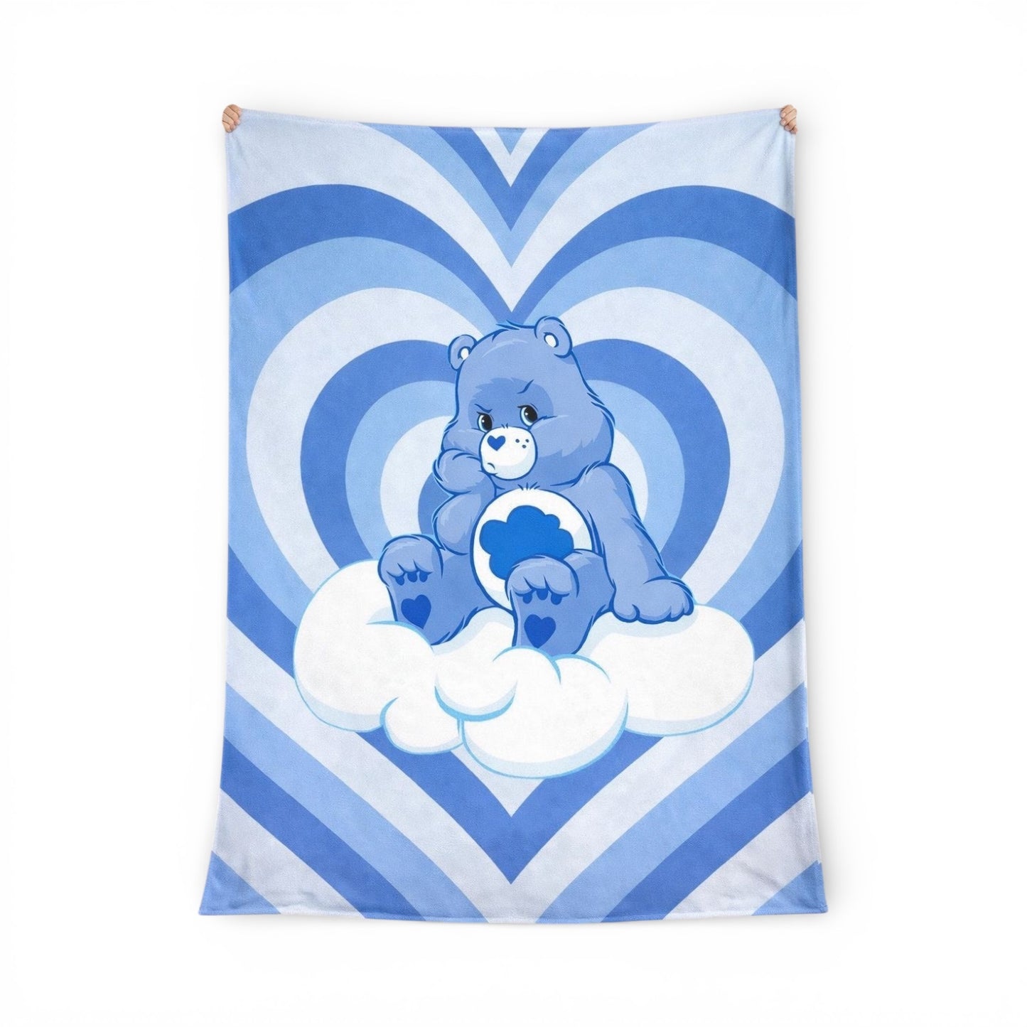 2PCS BLUE MOOD BEAR SOFT BLANKET