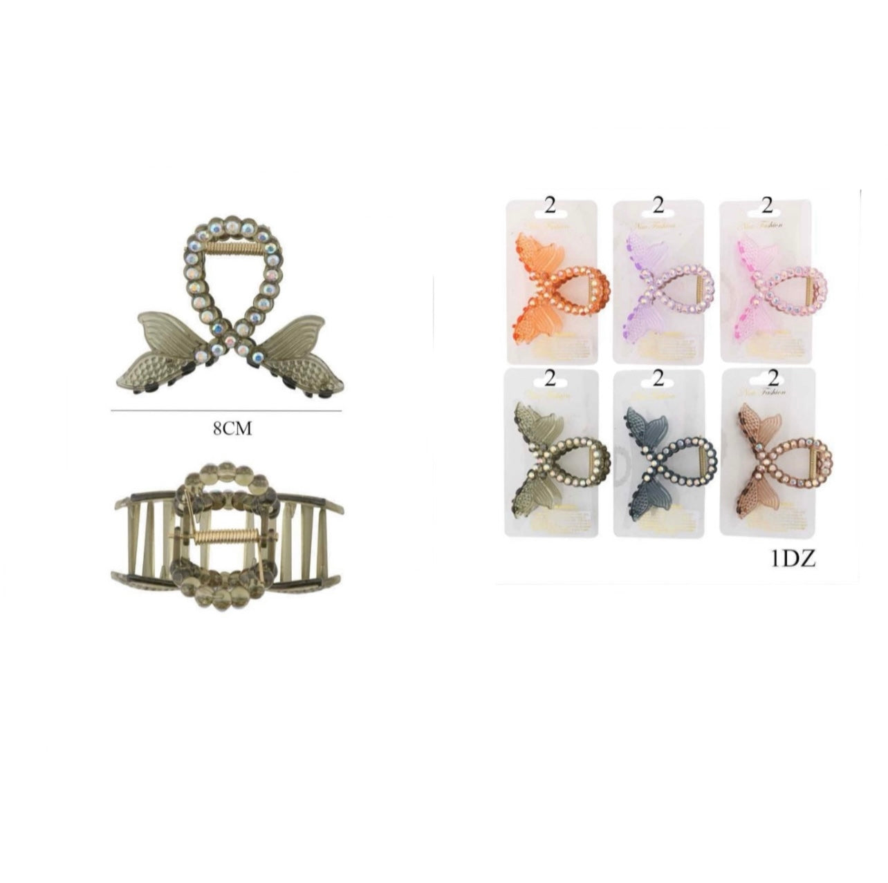 MERMAID TAIL HAIR CLIPS 12 PCS PACK HDC-114