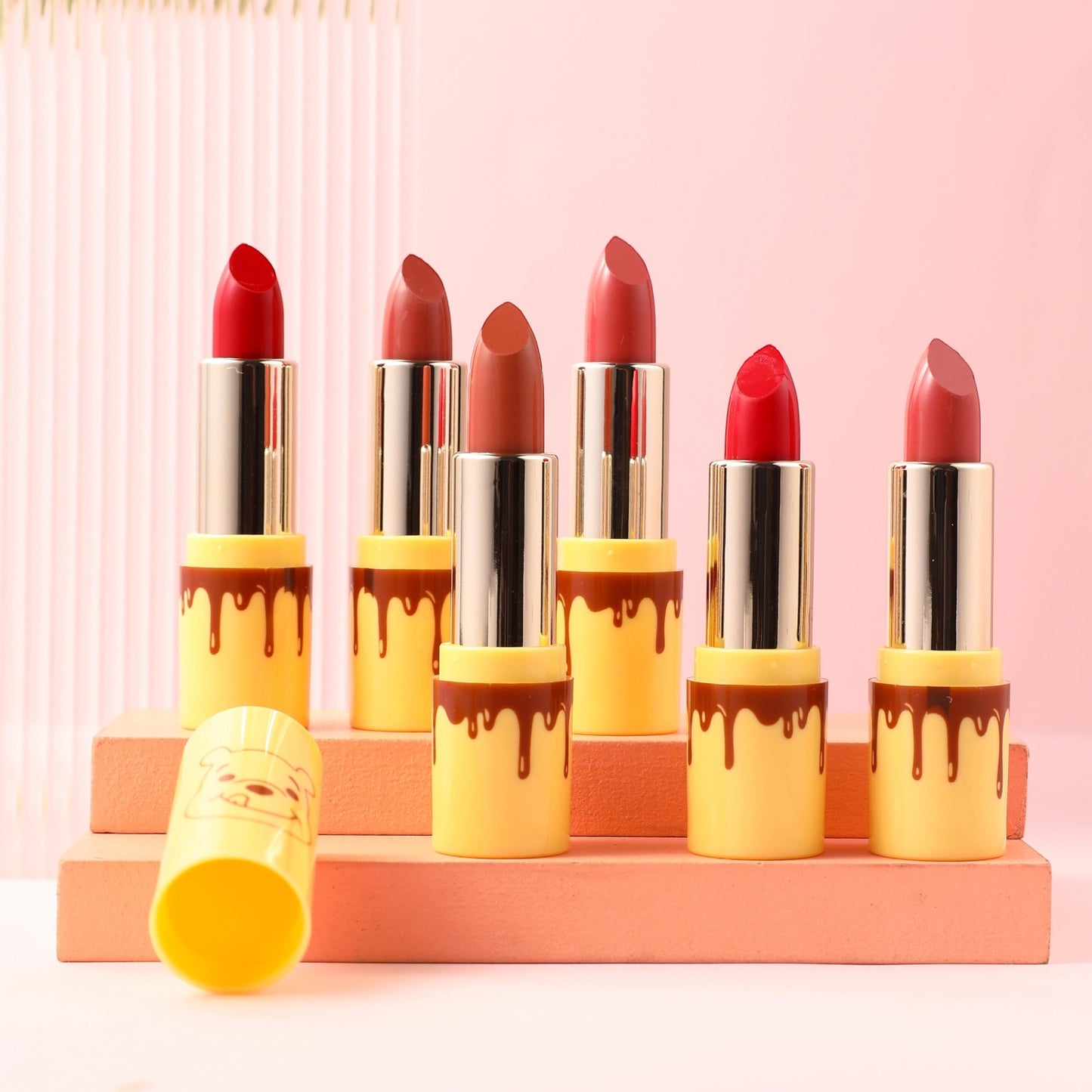 4PCS YELLOW BEAR MATTE LIPSTICK SET 32072