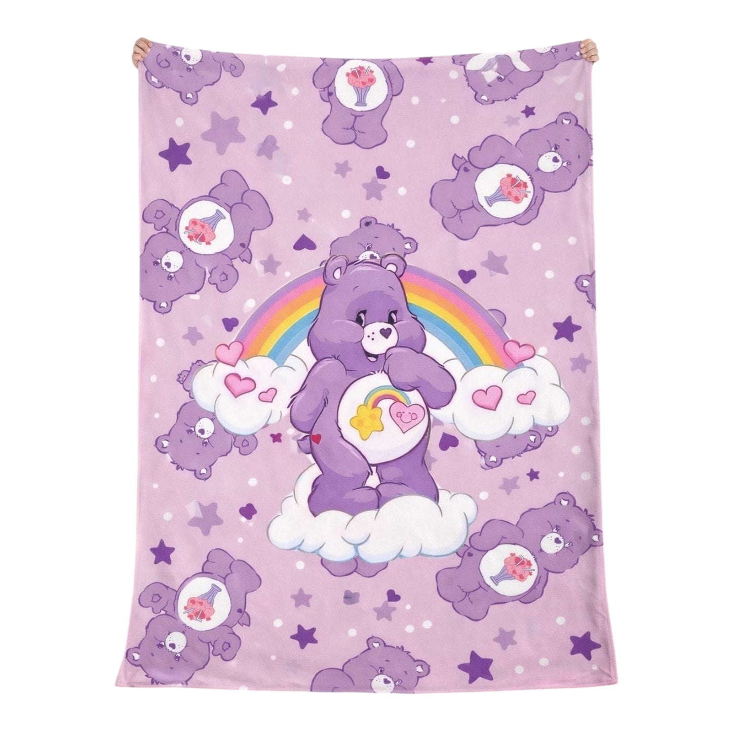 2PCS PURPLE MOOD BEAR SOFT BLANKET