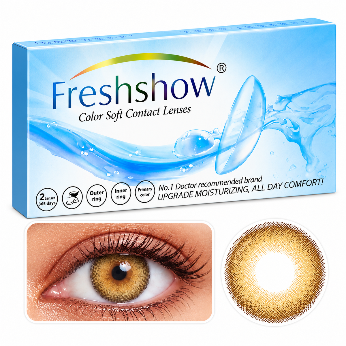 Freshshow Eye Contact Lenses Pure Honey