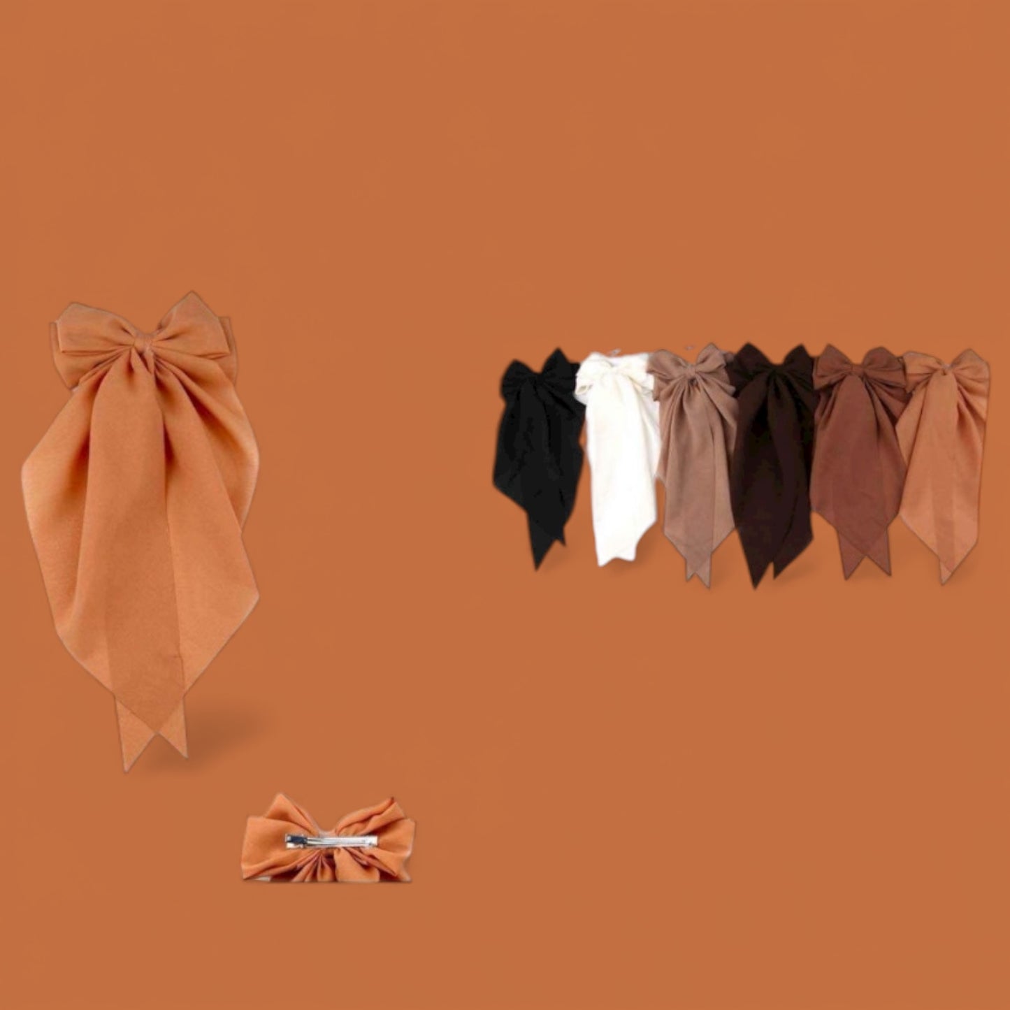 12PCS PACK BROWNS COQUETTE HAIR BOWS YBR-1867E6