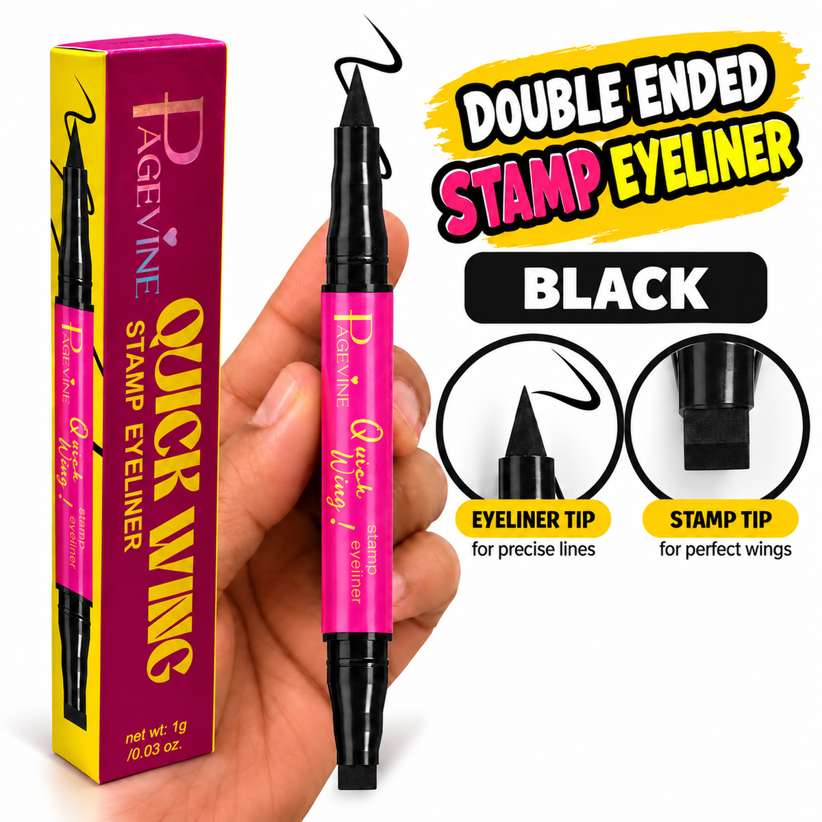 Pagevine Quick Wing Stamp Eye Liner Black