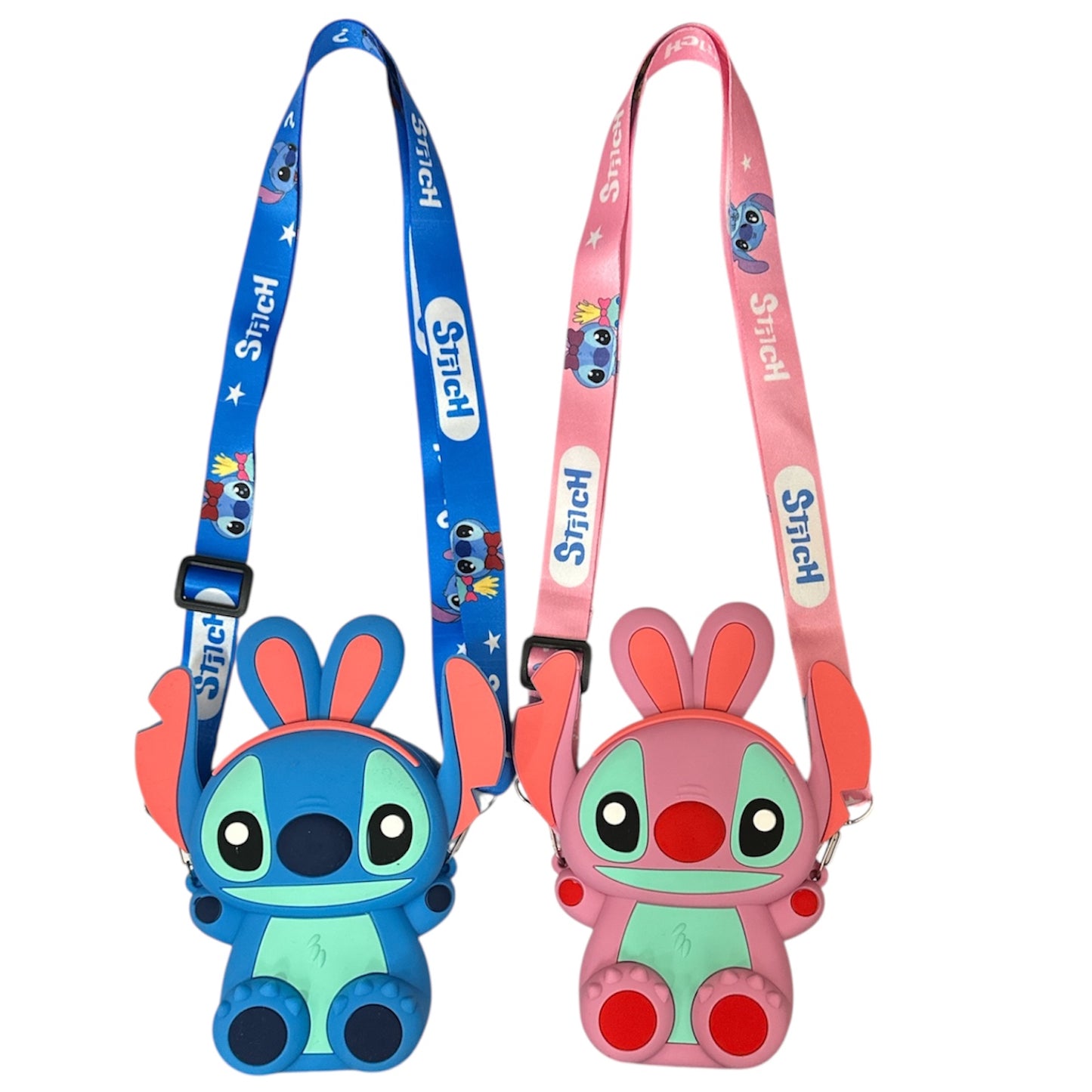 12PCS PACK PINK & BLUE SILICONE CROSS BODY