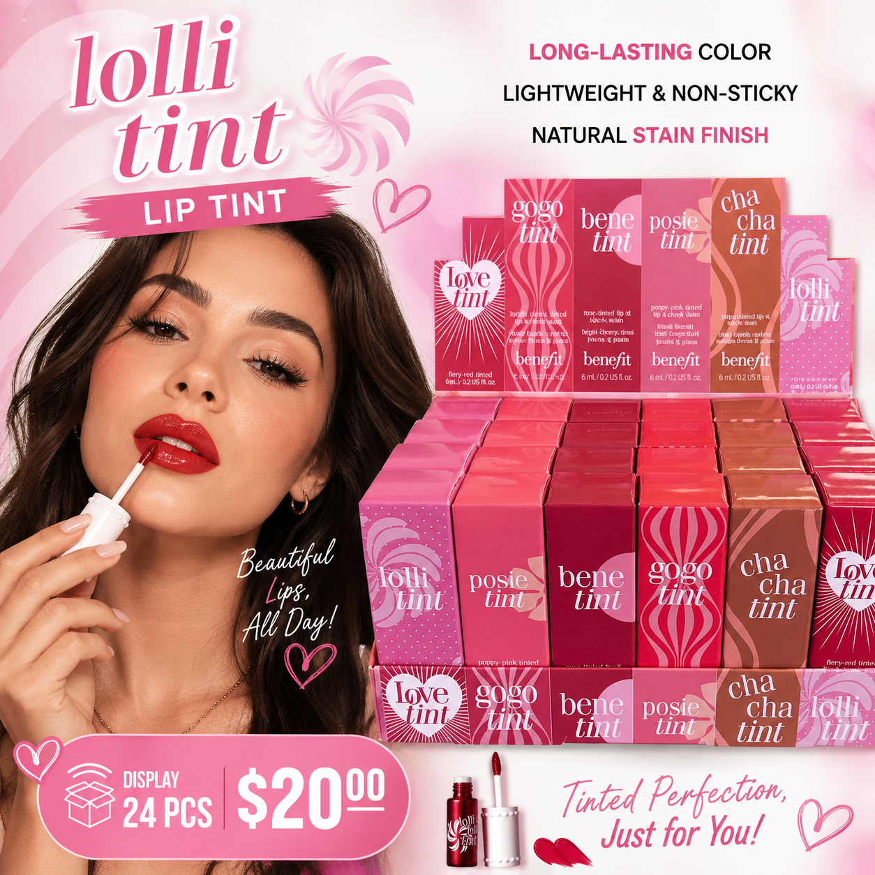 24PCS DISPLAY BENEFIT LOVE LIP TINT 2678