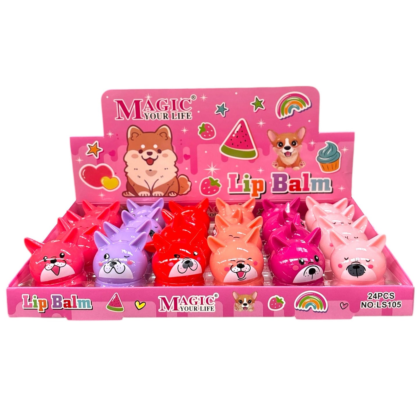 24PCS DISPLAY MAGIC YOUR LIFE FRENCHIE LIP BALM LS105