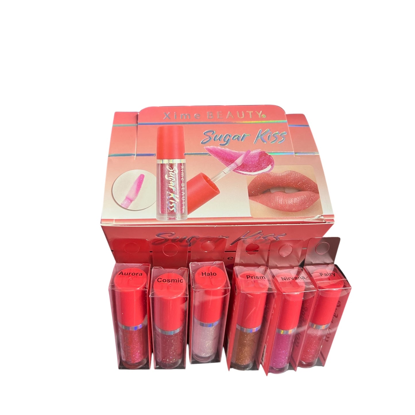 24 PCS DISPLAY XIME BEAUTY SUGAR KISS SHIMMER GLOSS