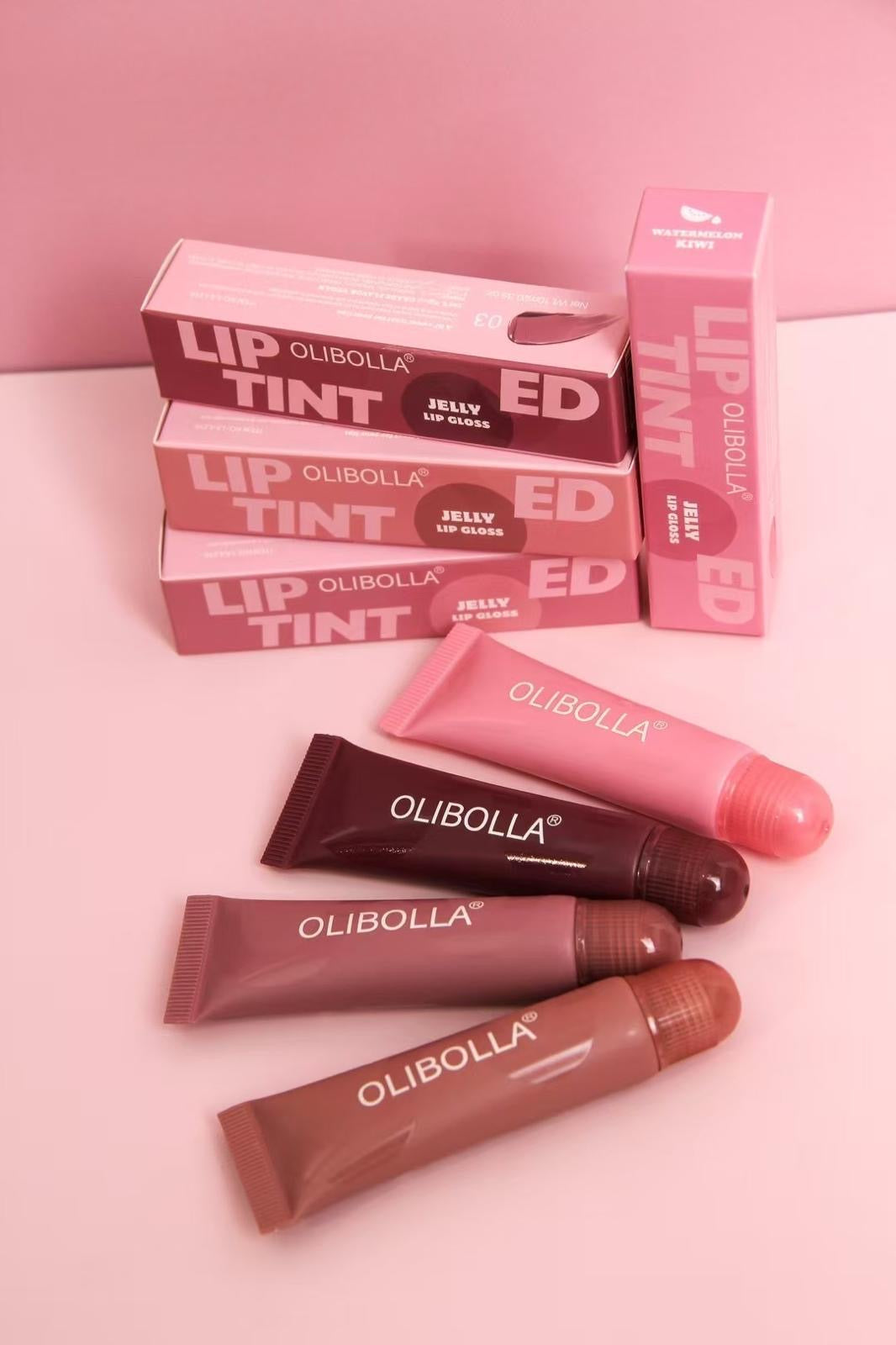 OLIBOLLA JELLY GLOSS TINTED LIP TREATMENT 48PCS DISPLAY LA-L216