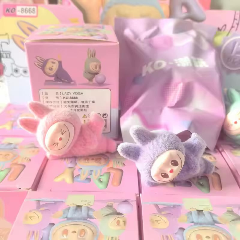 LAZY YOGA FLOCKING DOLL BLIND BOX
