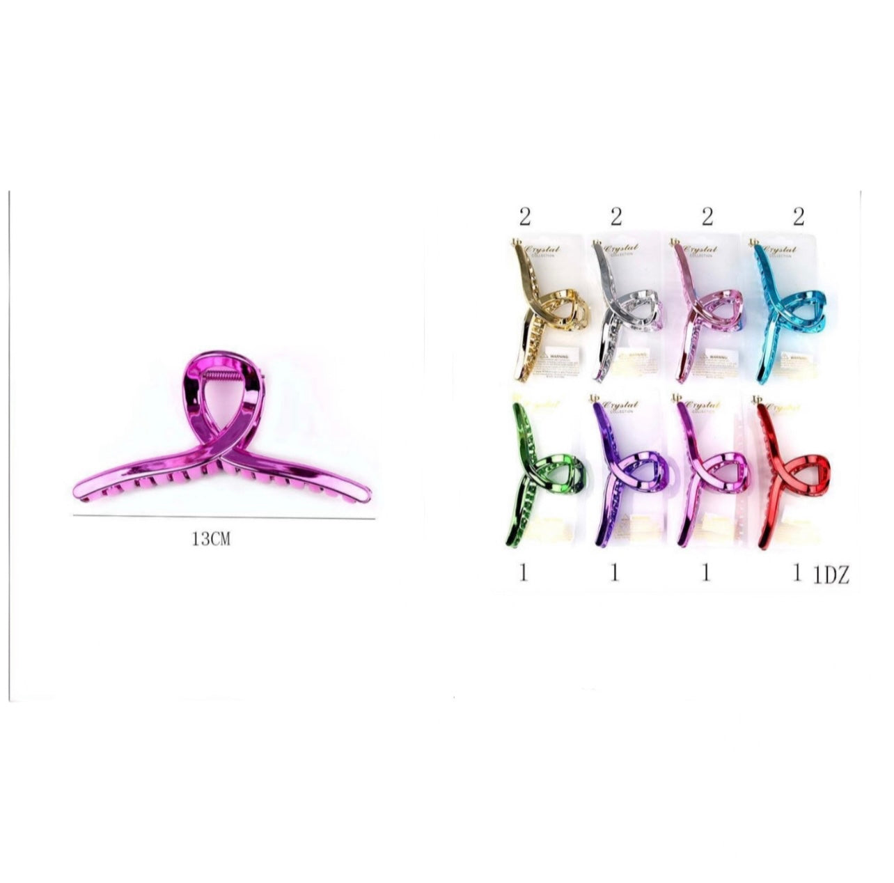 12PCS PACK METALLIC SUMMER VIBES HAIR CLIPS YCP-3657