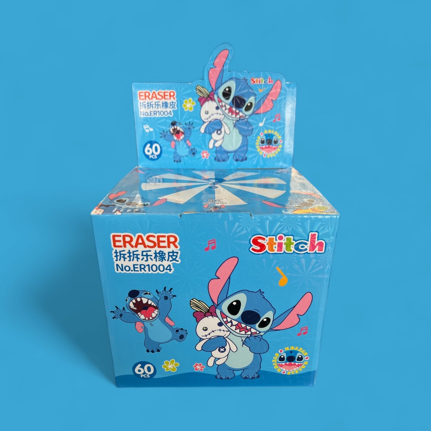 60PCS DISPLAY BLUE GUY SURPRISE MINI ERASERS ER1004