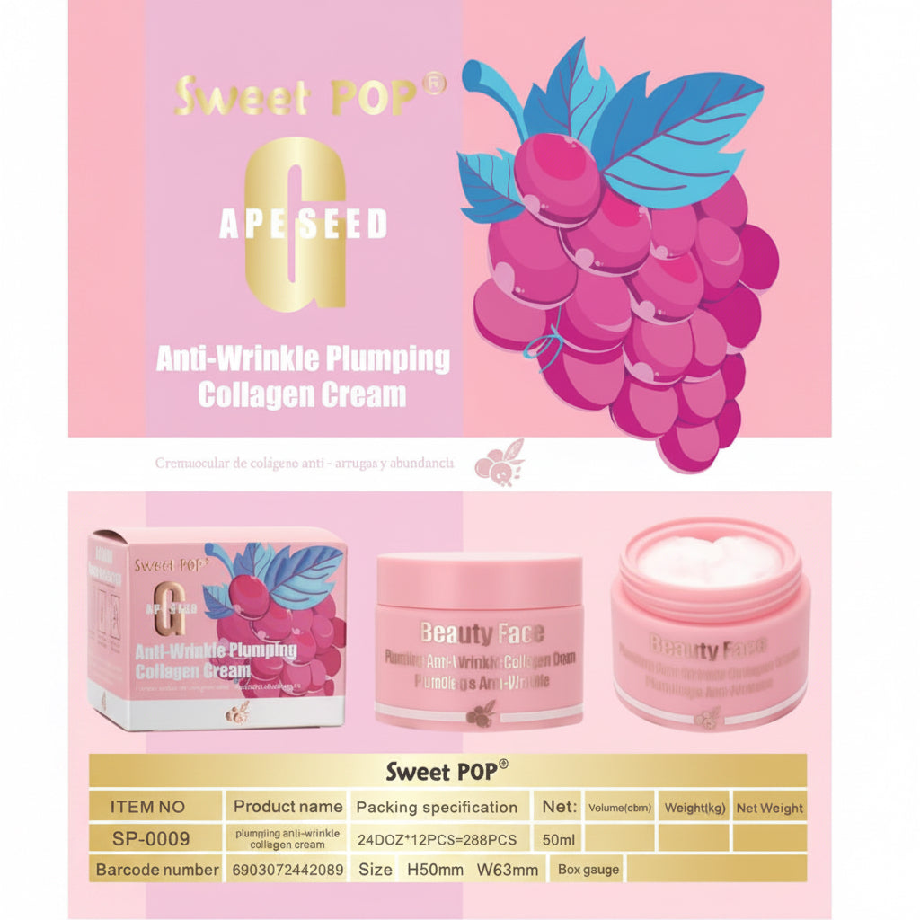 12PCS DISPLAY SWEET POP ANTI-WRINKLE PLUMPING COLLAGEN CREAM 2089