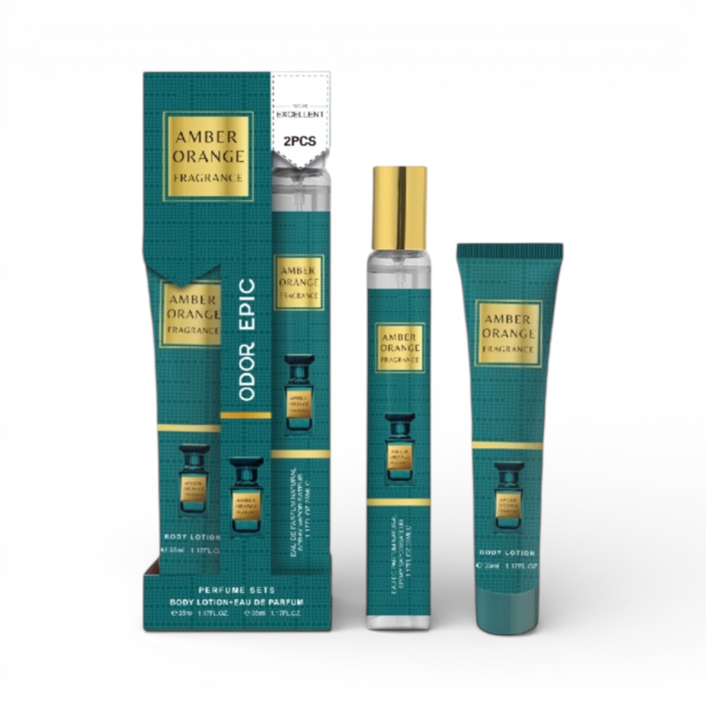12PCS DISPLAY AMBER ORANGE PERFUME & BODY LOTION SET T35-82