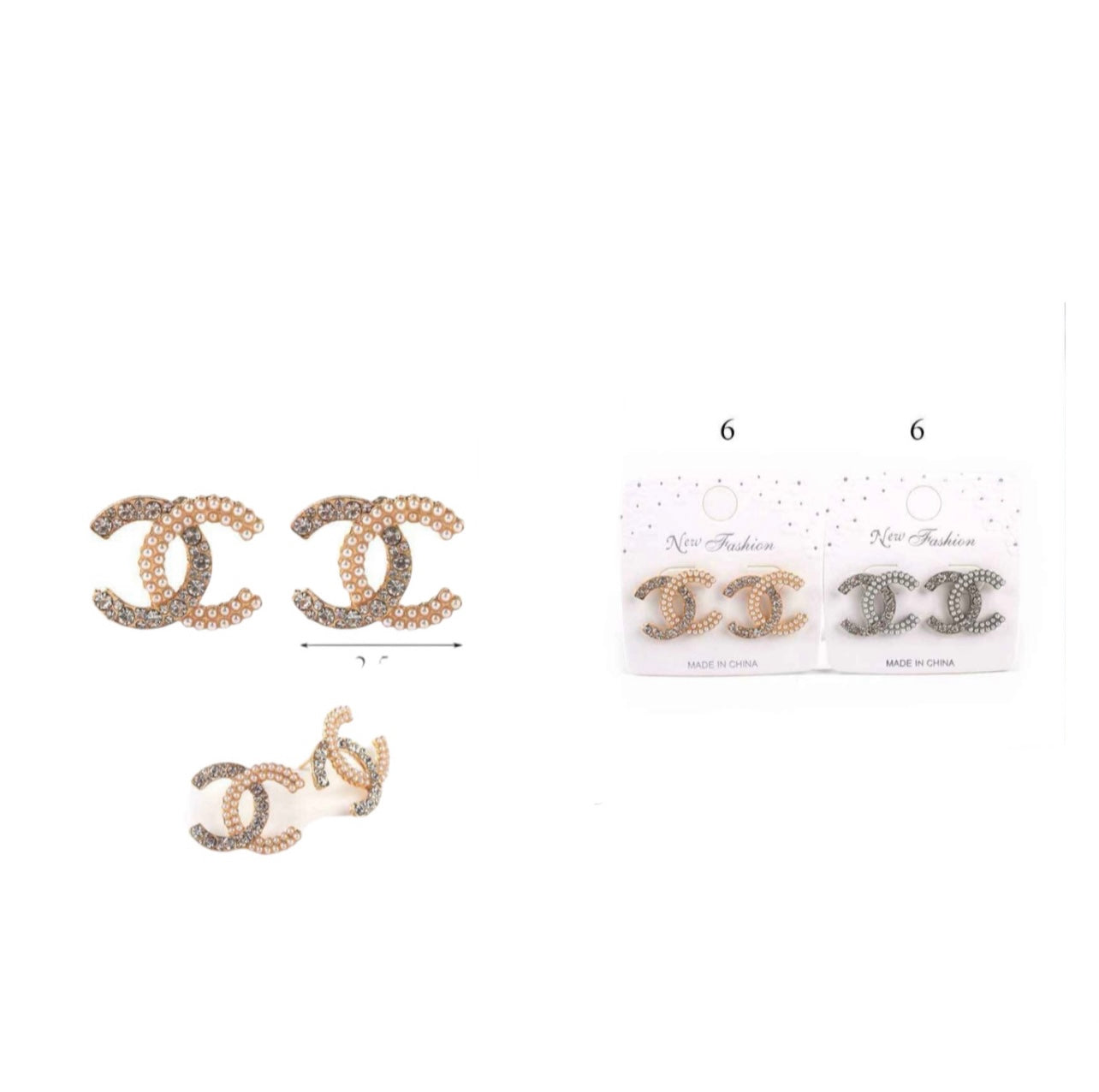 C&C BLING EARRINGS 12 PCS PACK MER -6792