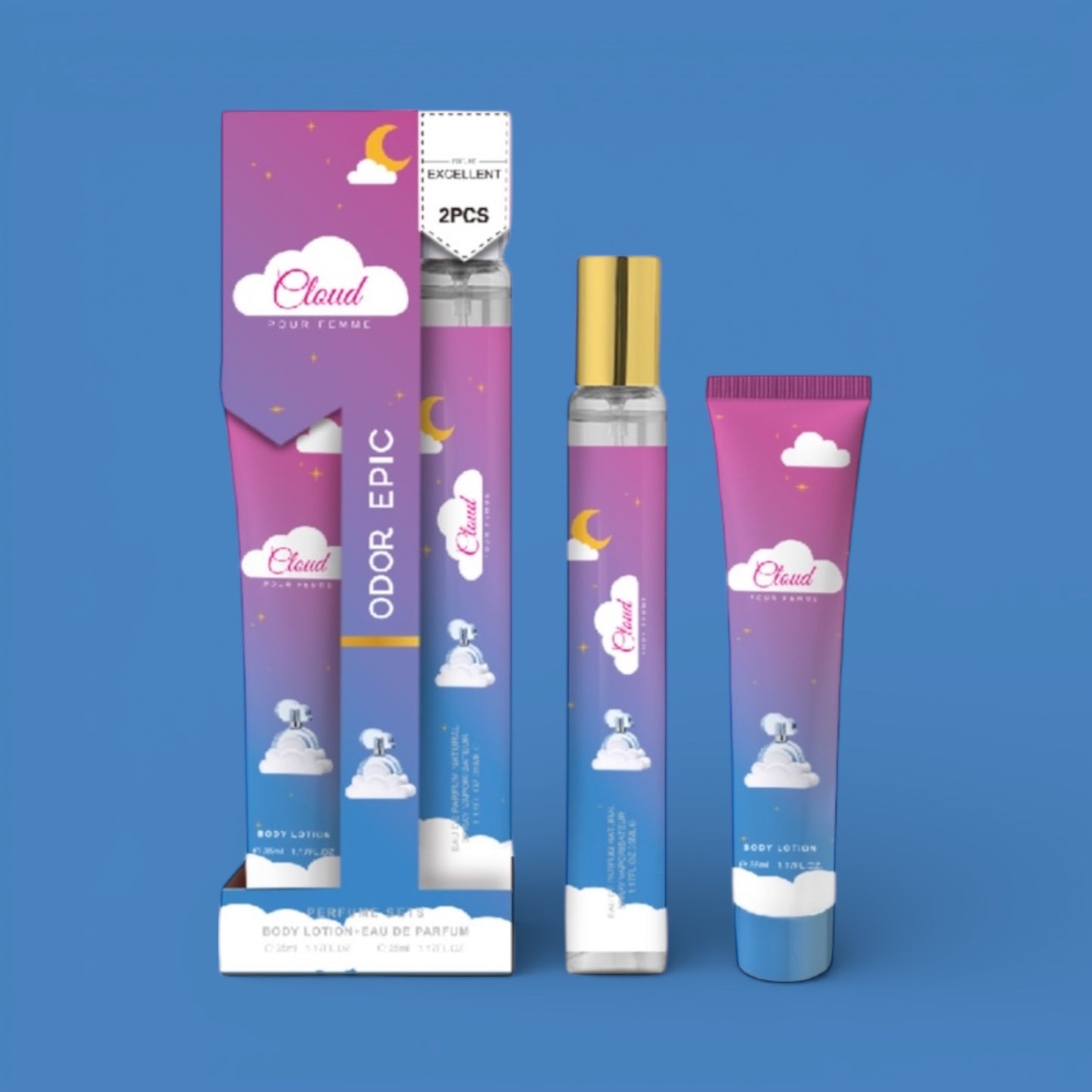 12PCS DISPLAY WHITE CLOUD PERFUME & BODY LOTION SET T35-84