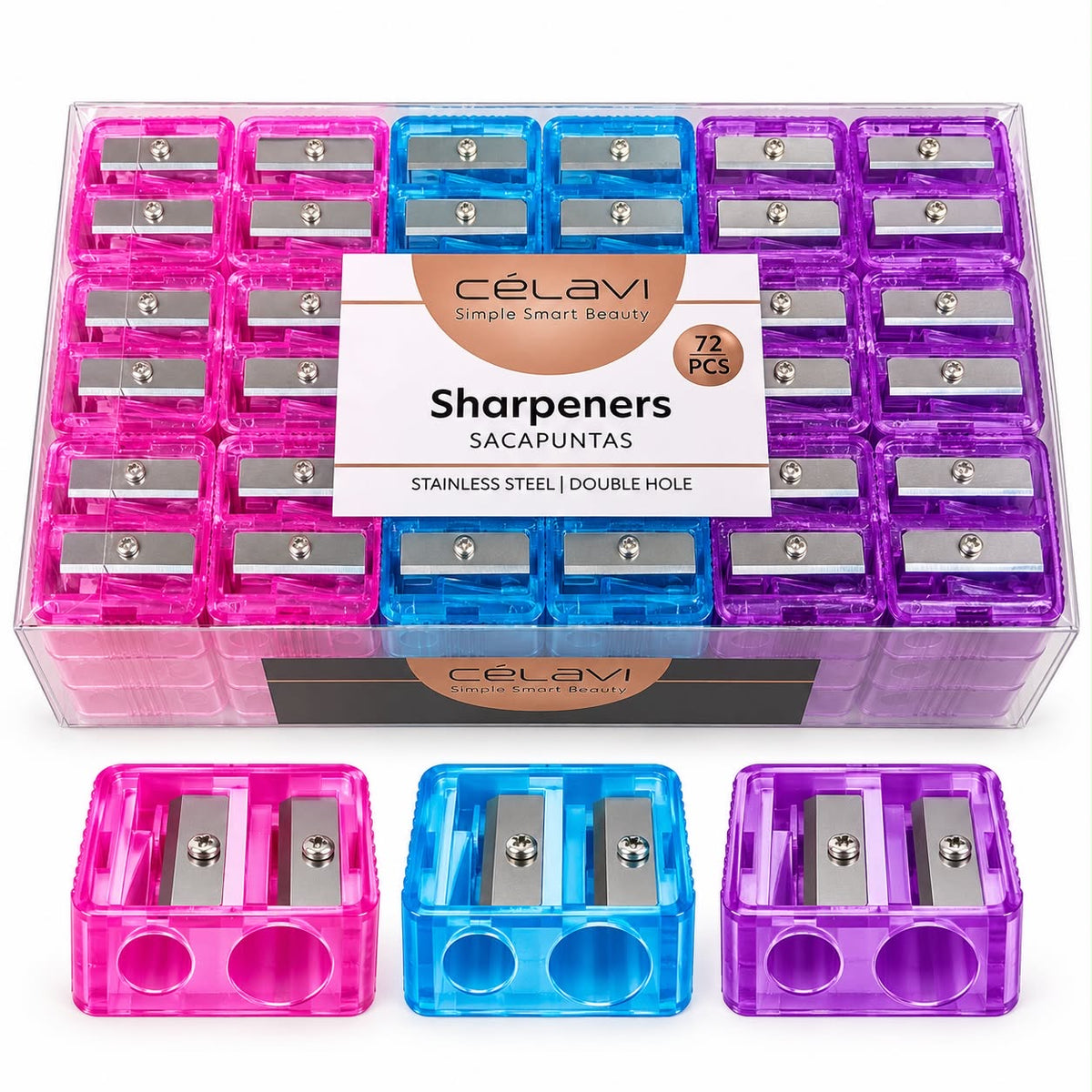 Celavi Dual Pencil Sharpeners Mix Colors