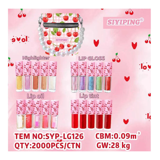 2PCS SIYIPING CUTE CHERRY 20PCS LIP & EYE SET SYP-LG126