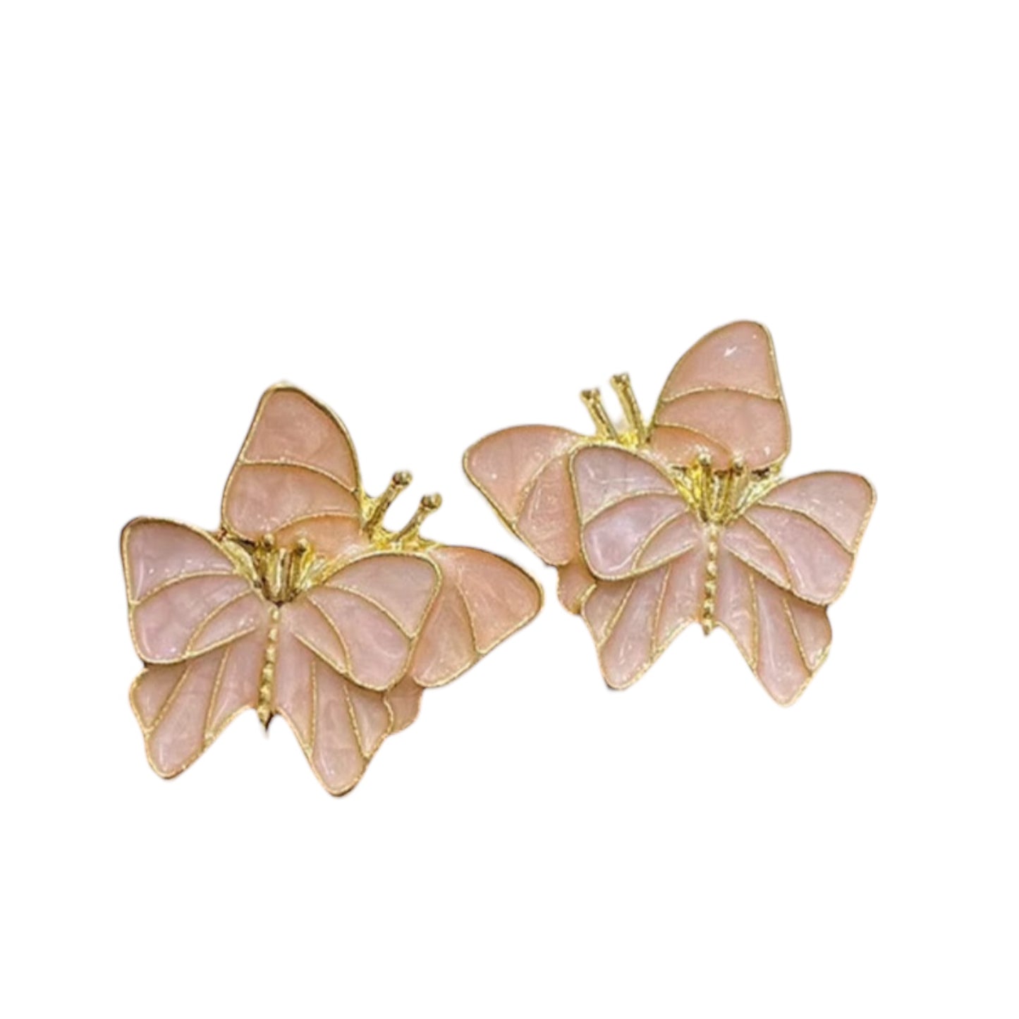 12PCS ORO LAMINADO PINK BUTTERFLY EARRINGS JE1437