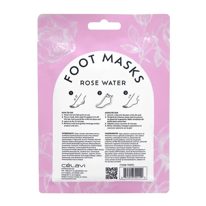 12PCS CELAVI ROSE WATER FOOT MASK PACK 70093