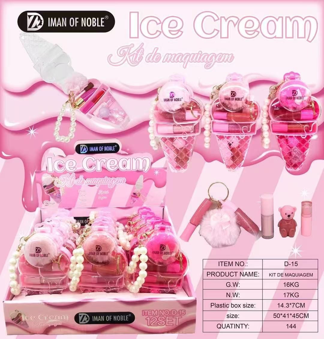 12PCS DISPLAY AMOR ANJO SORVETE KIT DE MAQUIAGEM AM-MF014