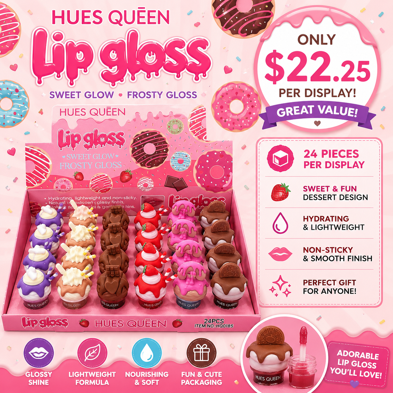 24PCS DISPLAY DESSERT DELIGHT LIP BALM HQ0185