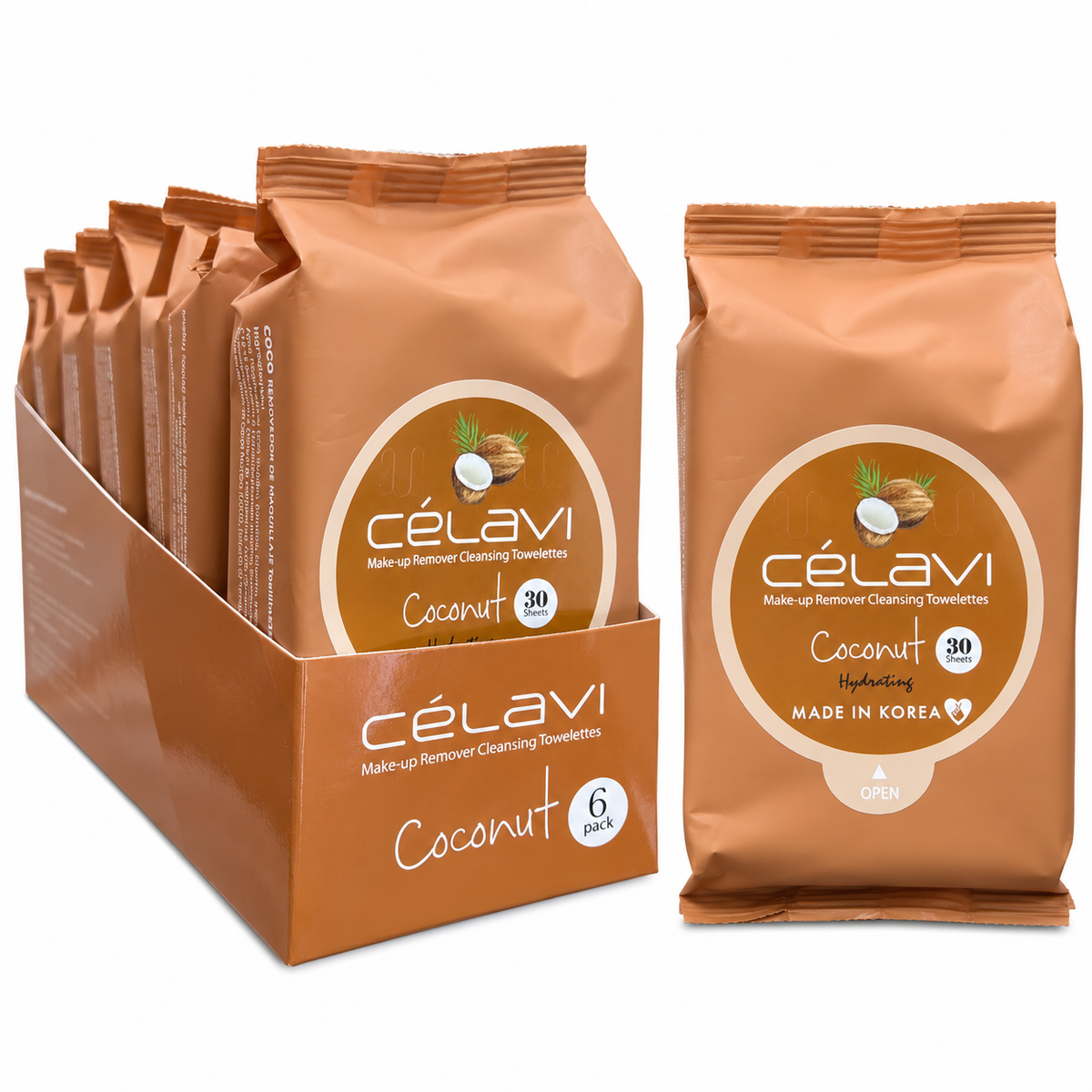 Celavi Makeup Coconut Remover Cleansing Towelettes