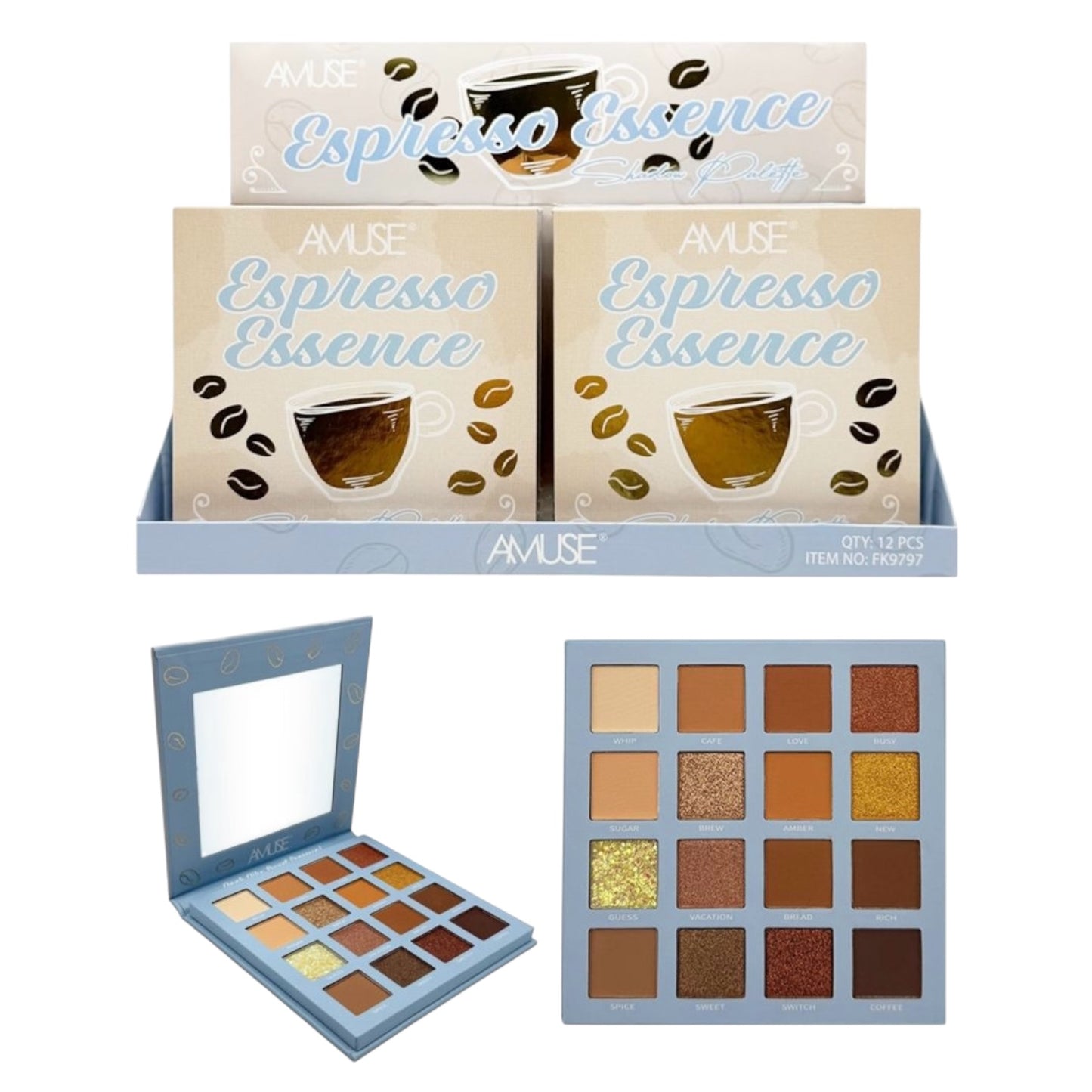 2PCS PACK AMUSE EXPRESSO ESSENCE EYESHADOW PALETTE FK9797