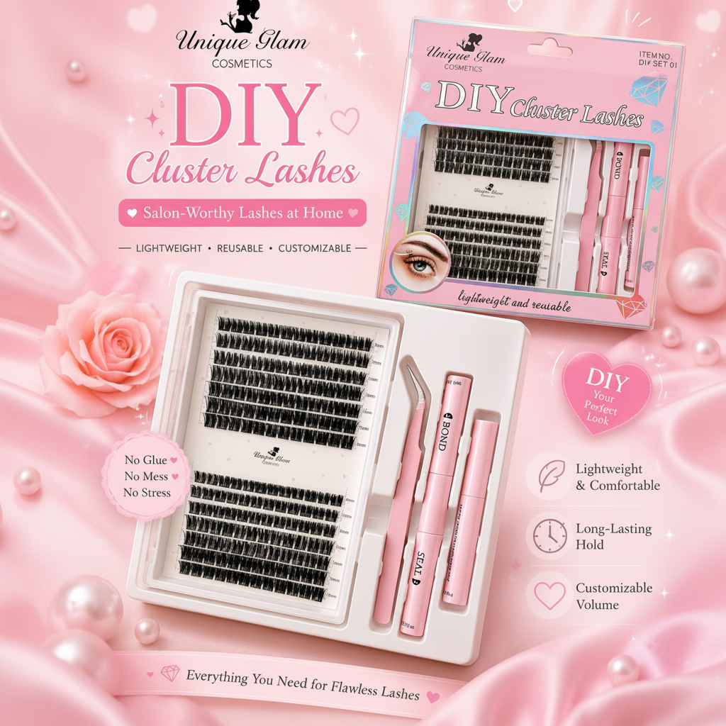 3PCS UNIQUE GLAM EYELASH CLUSTERS DIY-SET01