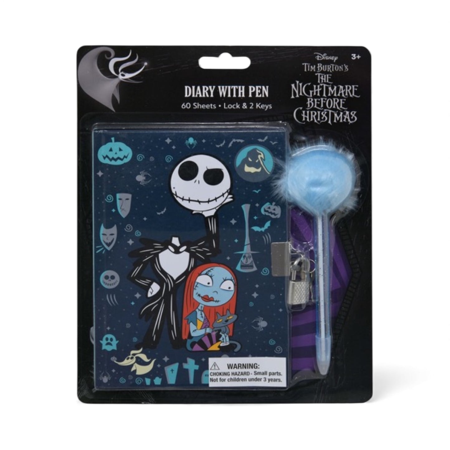 6PCS NIGHTMARE BEGORE CHRISTMAS DIARY + POM POM PEN 717596NBC