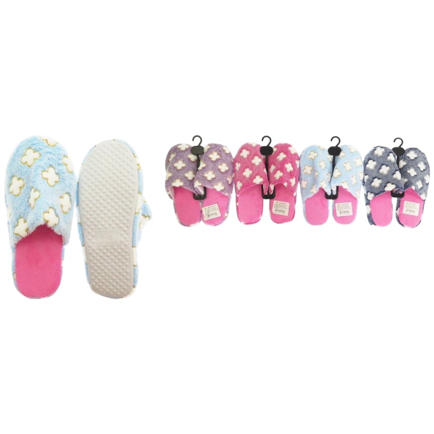 12PCS PACK SLIPPERS WITH FLOWERS SL517