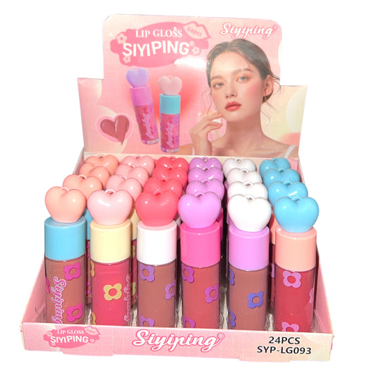 24PCS DISPLAY SIYIPING HEARTED LIP GLOSS SYP-LG093