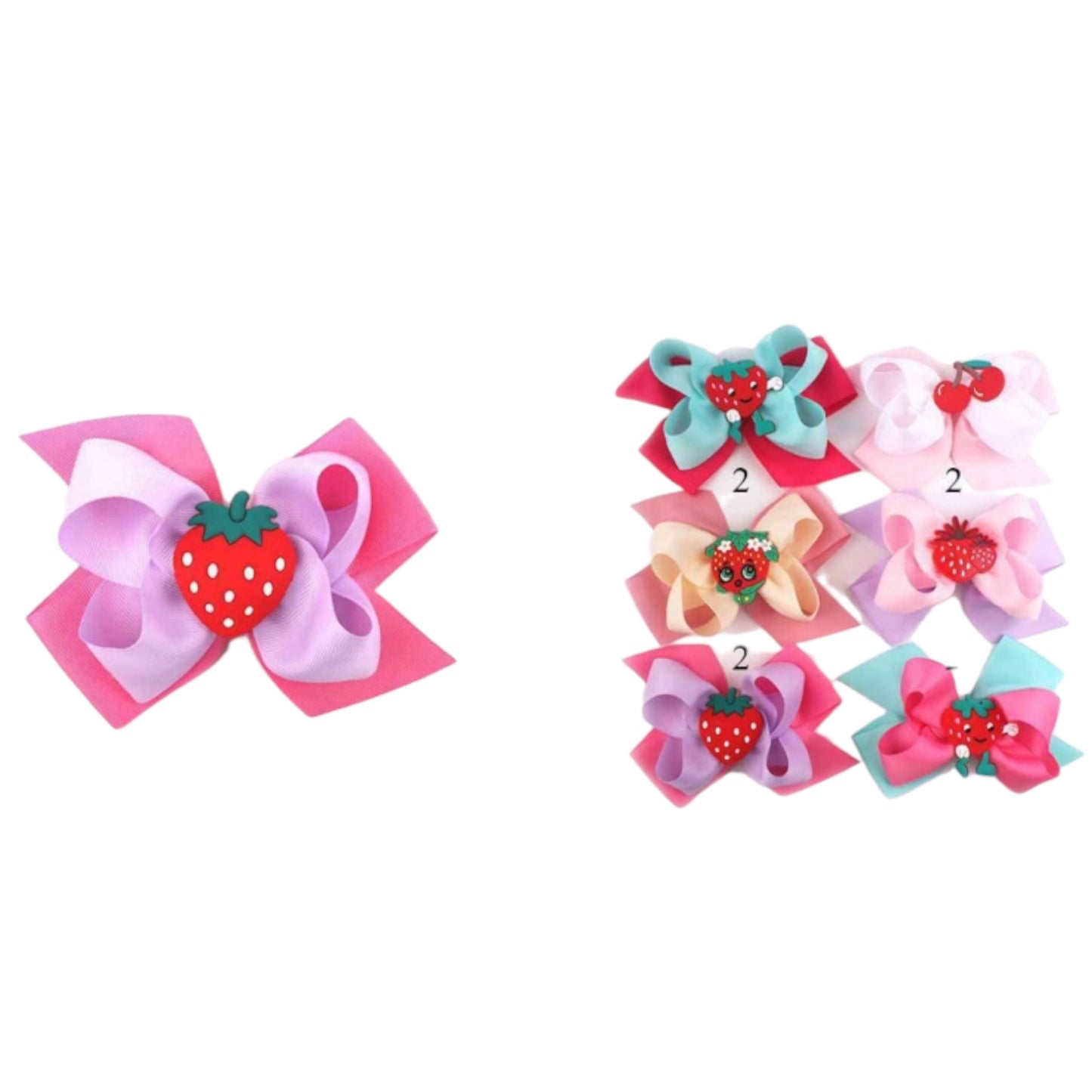 12PCS PACK STRAWBERRY HAIR BOWS MKC-4898