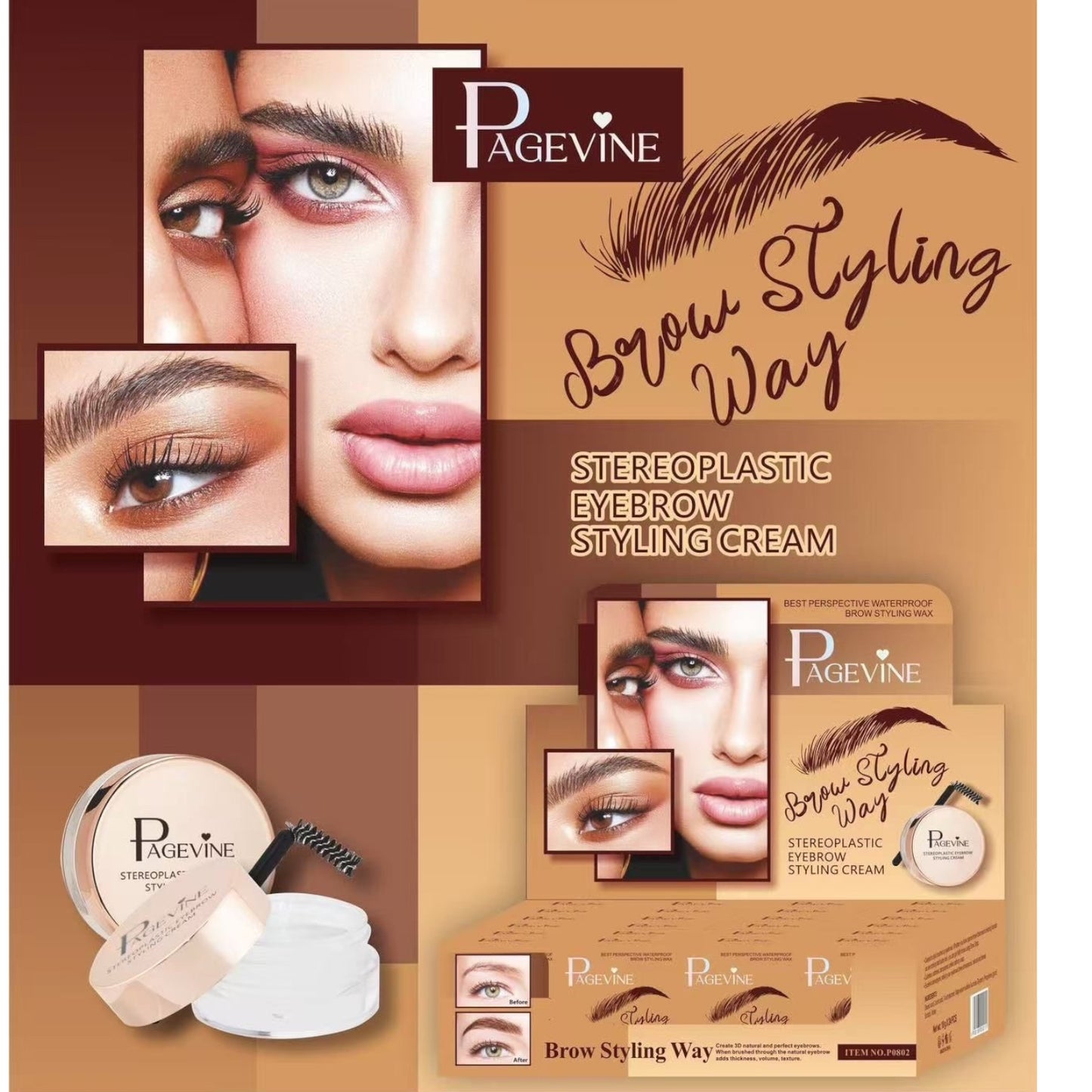 24PCS PAGEVINE BROW STYLING WAY P0802
