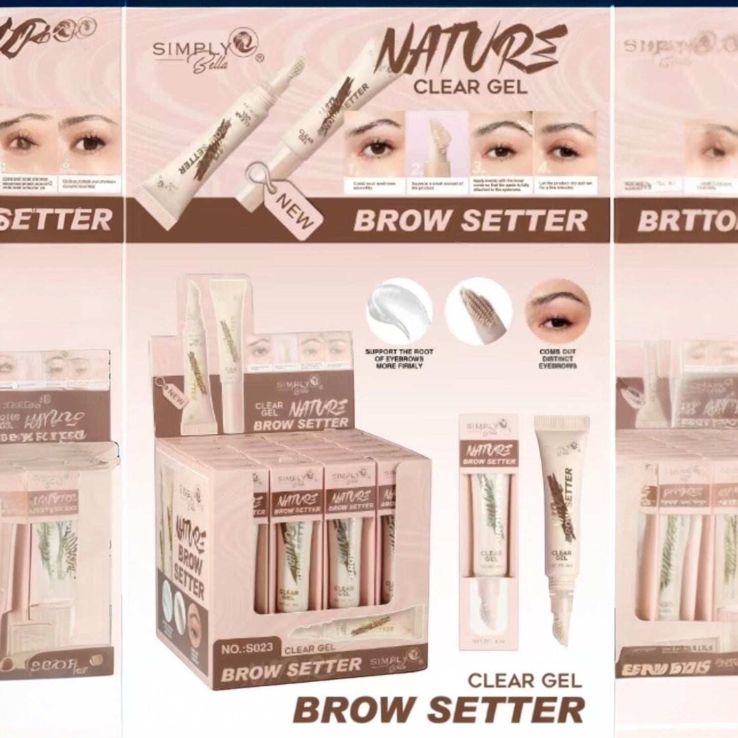 6PCS SIMPLY BELLA CLEAR NATURE BROW SETTER