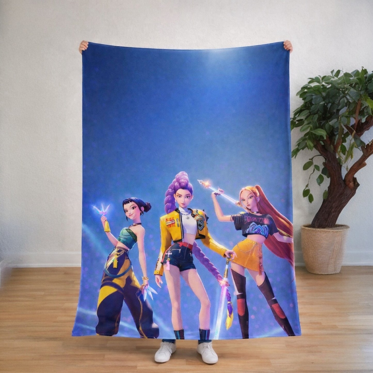 2PCS BLUE K POP SOFT BLANKET