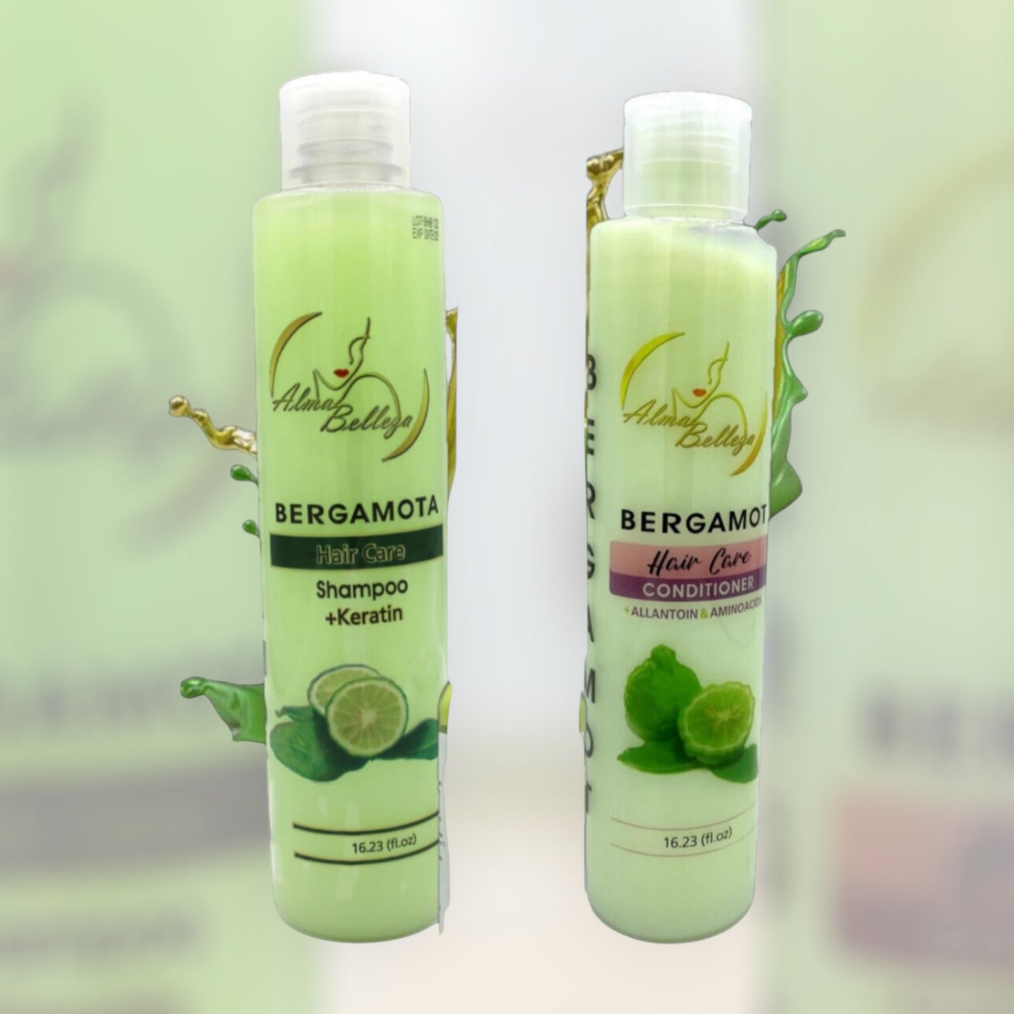 2PCS ALMA BELLEZA BERGAMOTA CON KERATIN SHAMPOO & CONDITIONER SET 0308