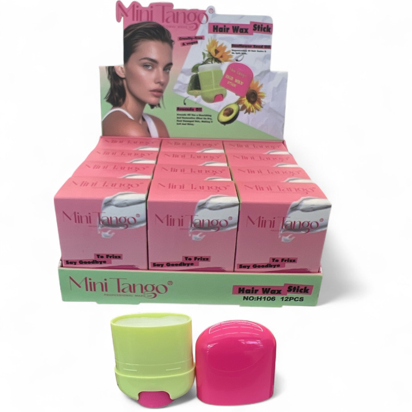 12PCS DISPLAY MINI TANGO HAIR WAX STICK AVOCADO & SUNFLOWER  SCENTED H106