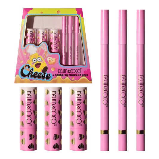 KEVIN&COCO CHEESE 6 COLORS LIPSTICK & LIP LINER KC230730 R47