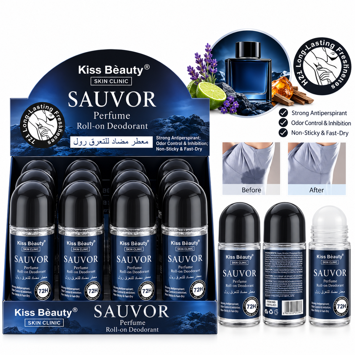 Kiss Beauty Men Sauvor Roll On Deodorant