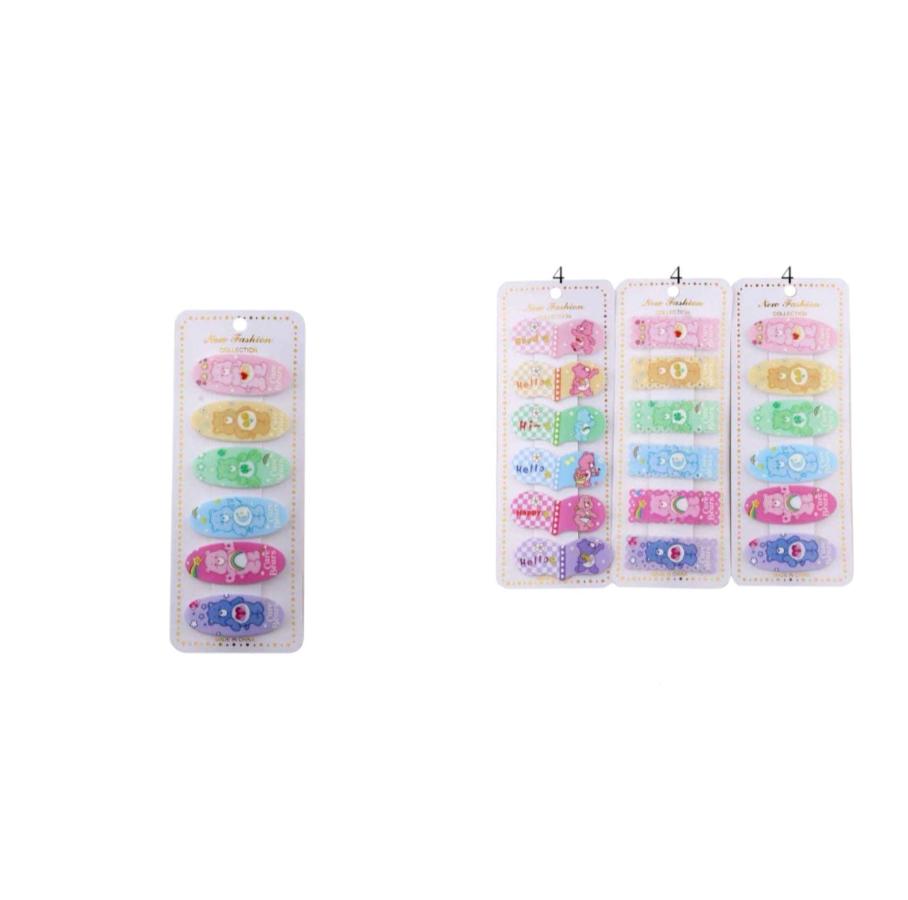12PCS PACK MOOD BEAR SMALL SNAP HAIR CLIPS DPN-0708