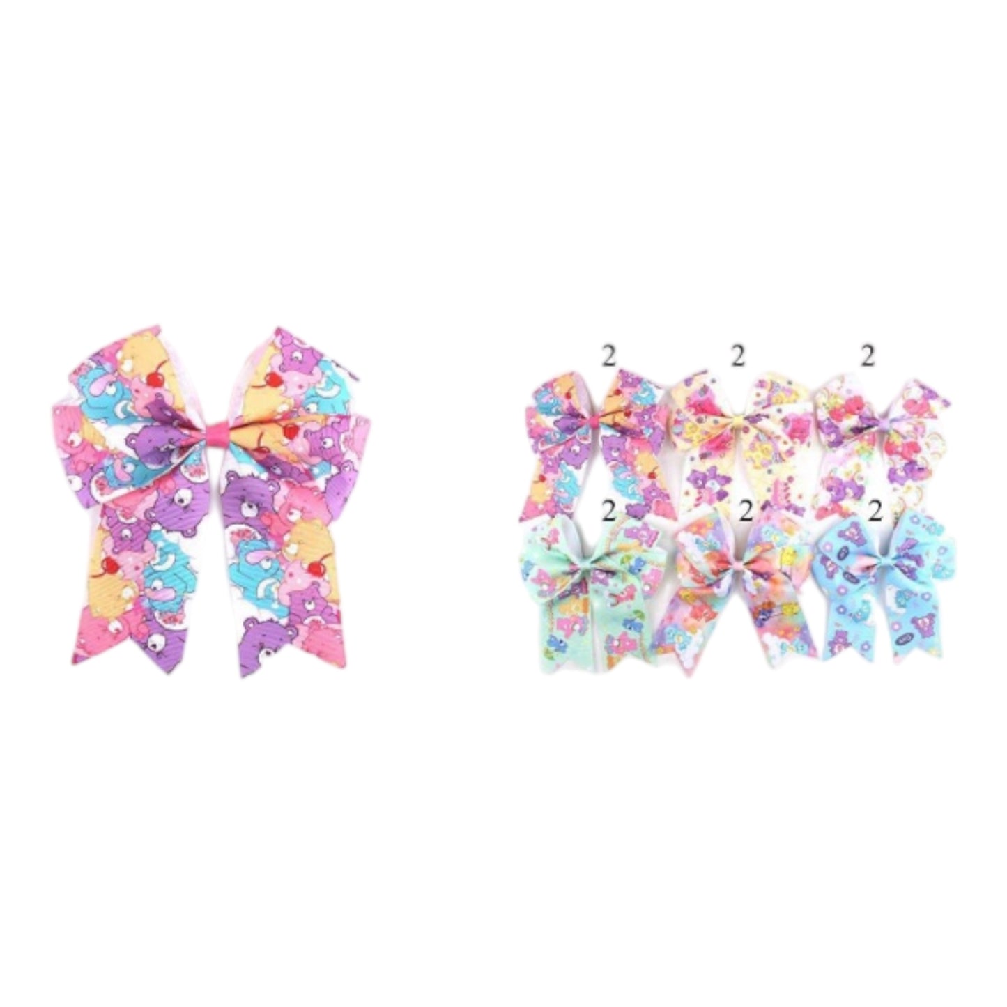 12 PCS PACK MOOD BEAR HAIR BOWS MKC-4826