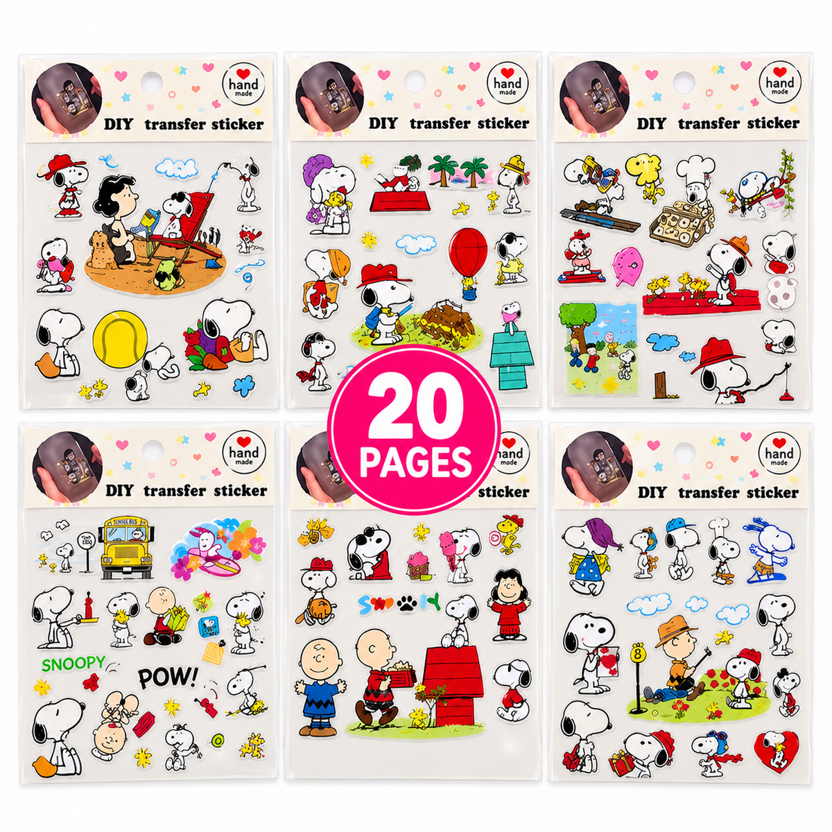 Pack Mix White Dog Diy Transfer Sticker