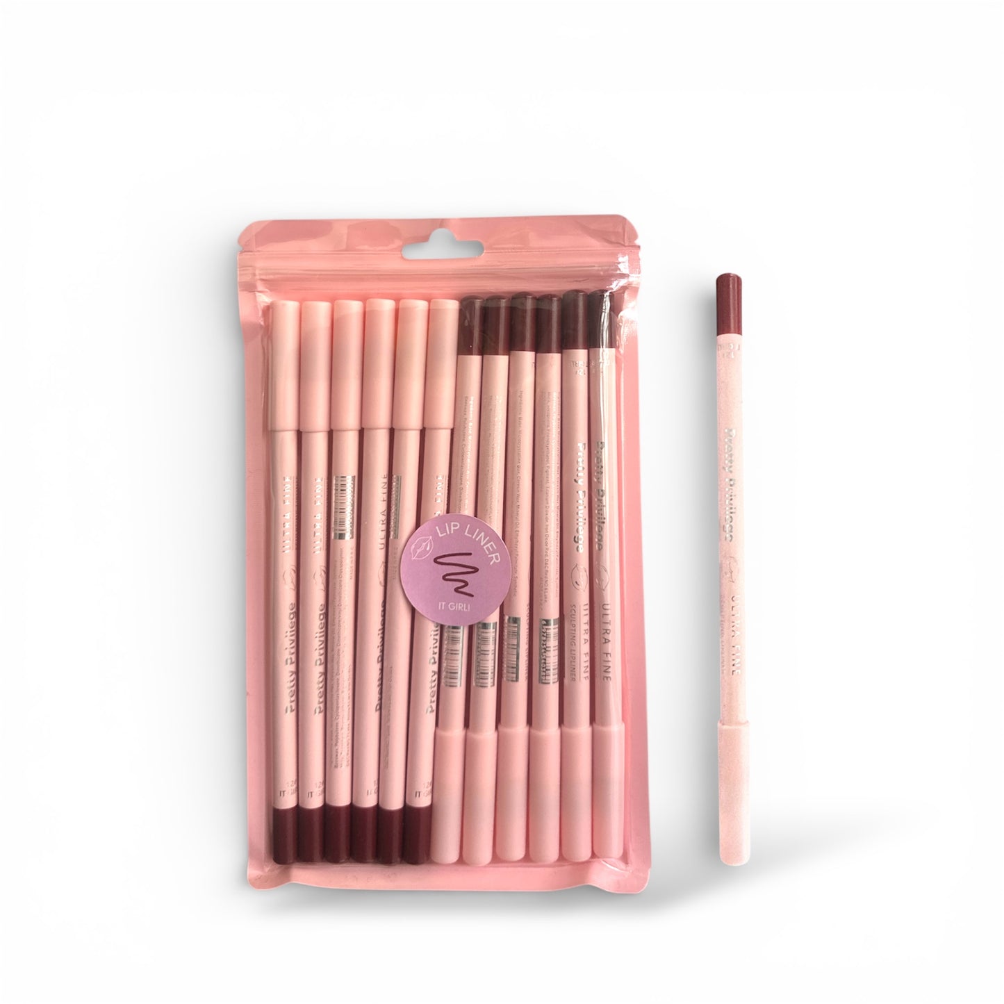 12PCS PACK PRETTY PRIVILEGE LIP LINER #12 IT GIRL!