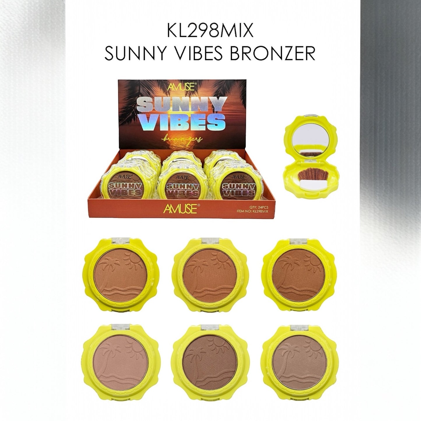AMUSE SUMMER VIBES BRONZERS 24 PCS DISPLAY KL298MIX