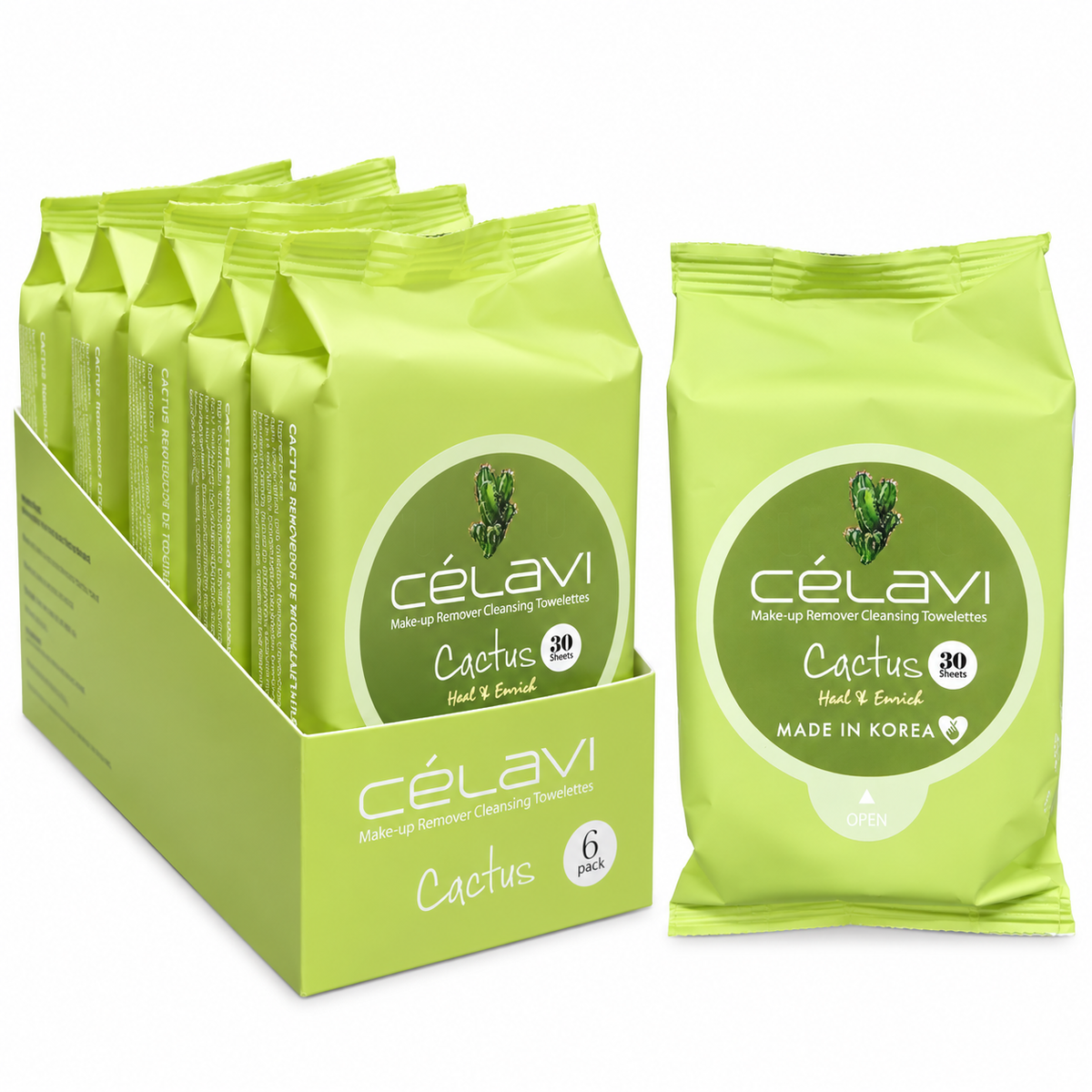 Celavi Makeup Cactus Remover Cleansing Towelettes