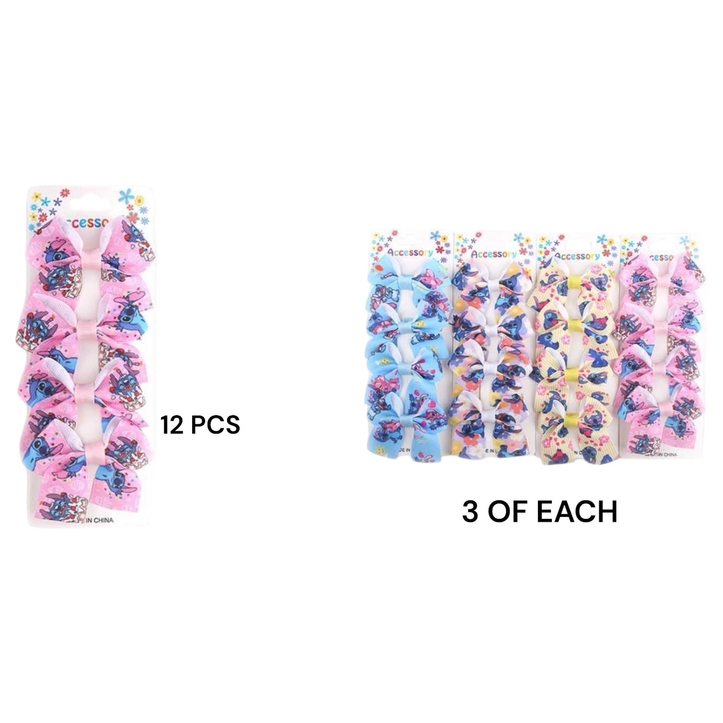 12PCS PACK BLUE GUY MINI HAIR BOWS MKC-4565