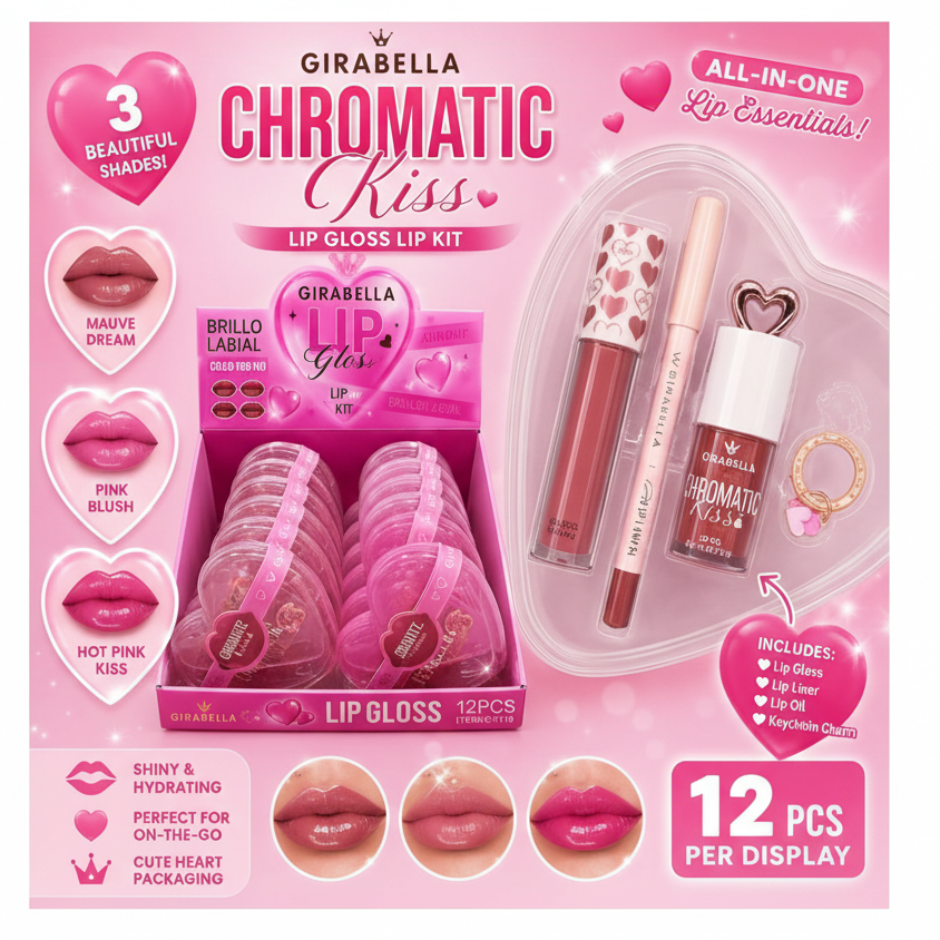 12PCS DISPLAY GIRABELLA LIP GLOSS LIP KIT C4118