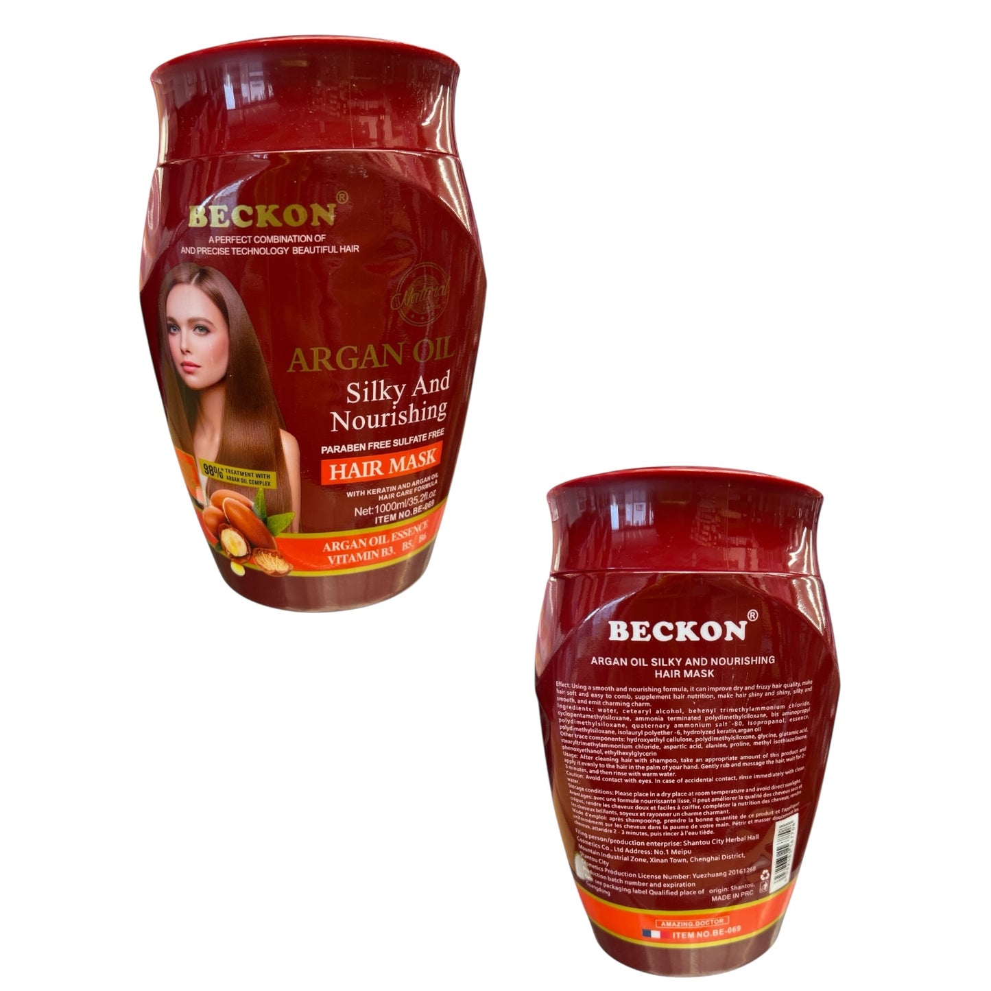 2PCS BECKON ARGAIN OIL SILKY AND NOURISHING HAIR MASK 7708