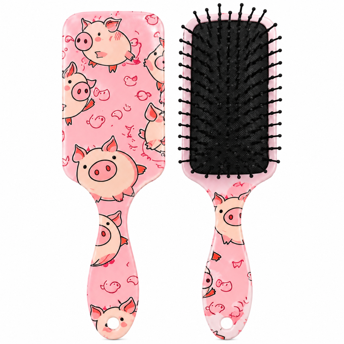 Cute Piggy Paddle Brush