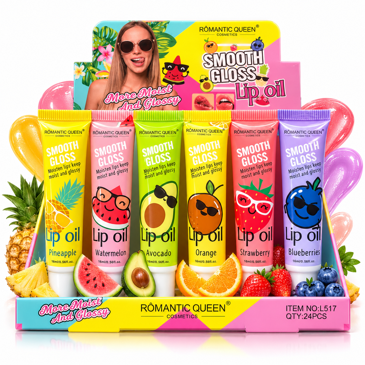 Aceite labial Romantic Queen de frutas surtidas